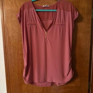 Sweet Wanderer Mauve Zipper Blouse